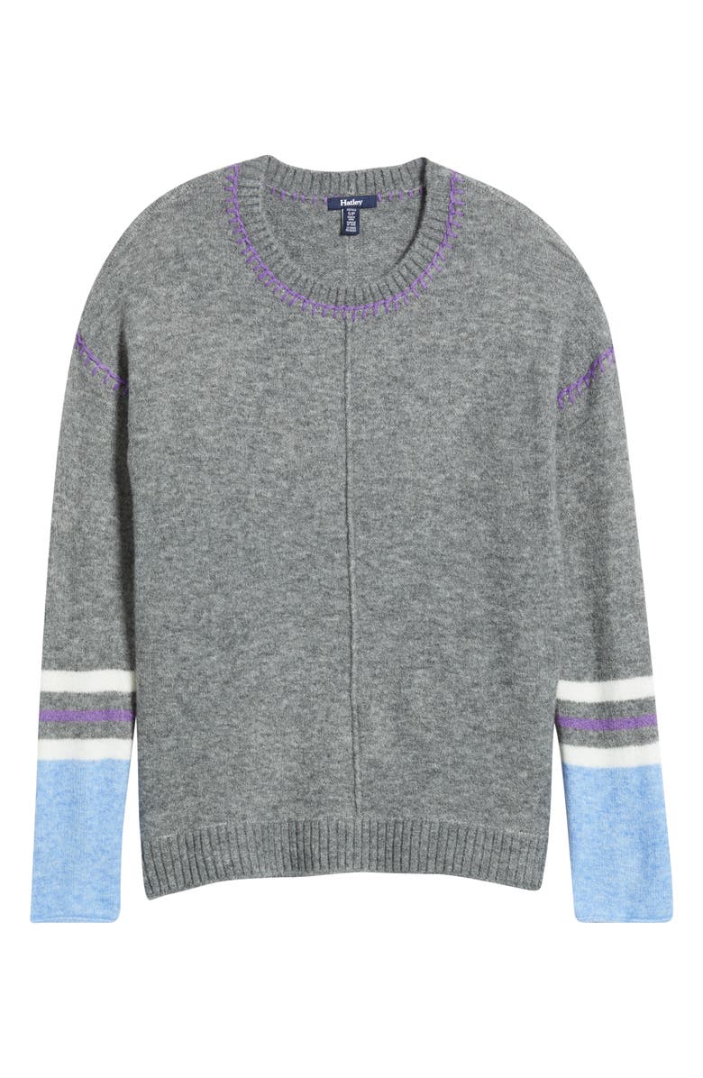 Hatley Charcoal Blanket Stitch Mélange Sweater, Alternate, color, Charcoal