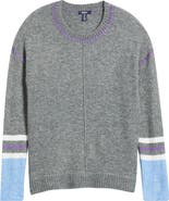 Hatley Charcoal Blanket Stitch Mélange Sweater