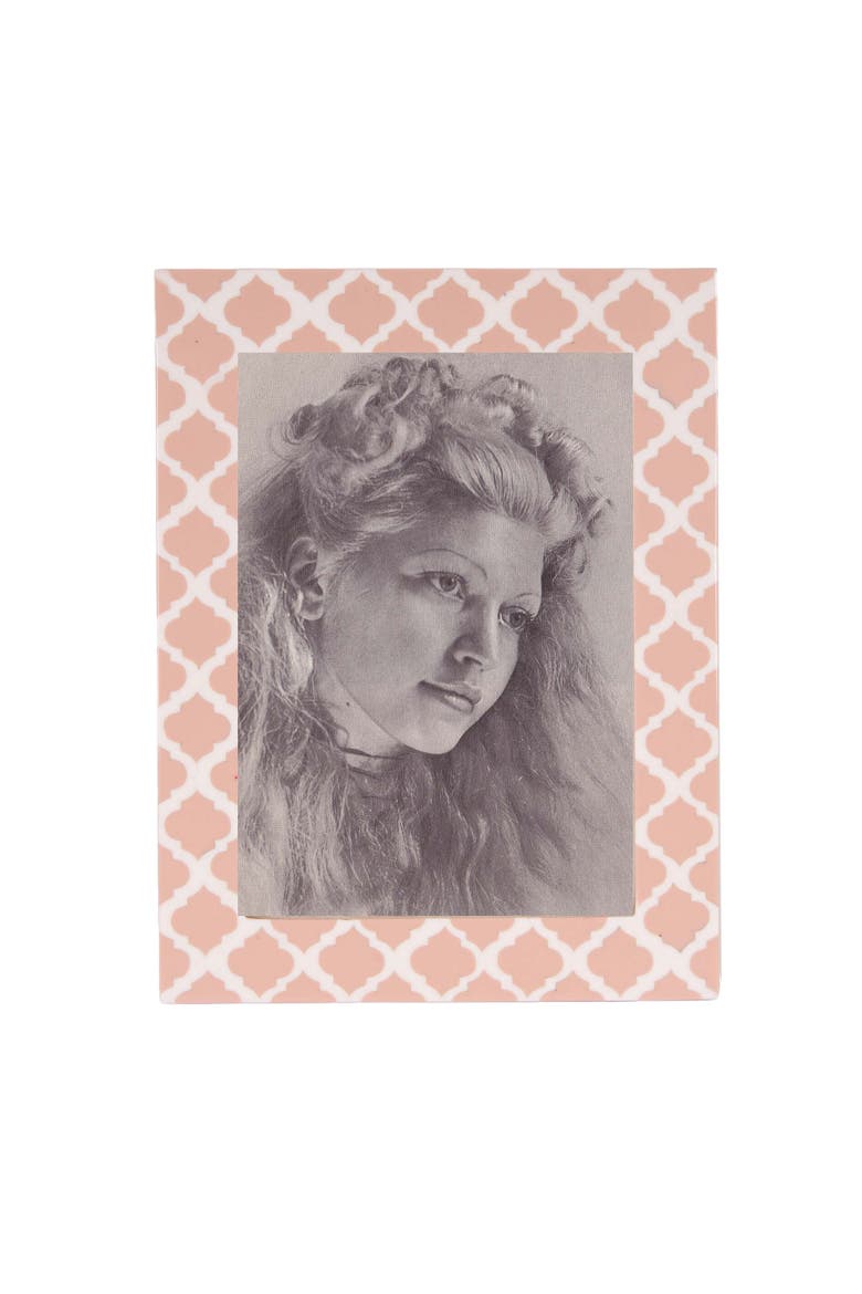5x7 Harlean Moroccan Tile Photo Frame, Main, color, Pink