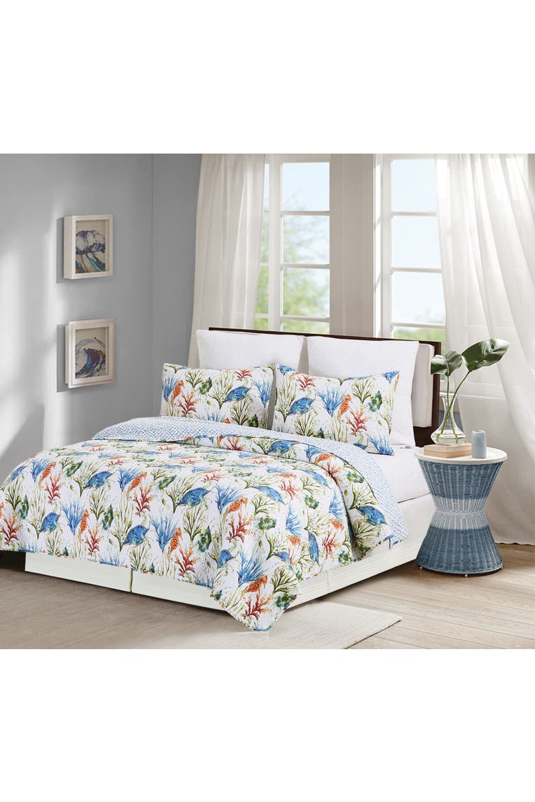 Marino Cotton Quilt Set  - Reversible and Machine Washable, Alternate, color, Blue