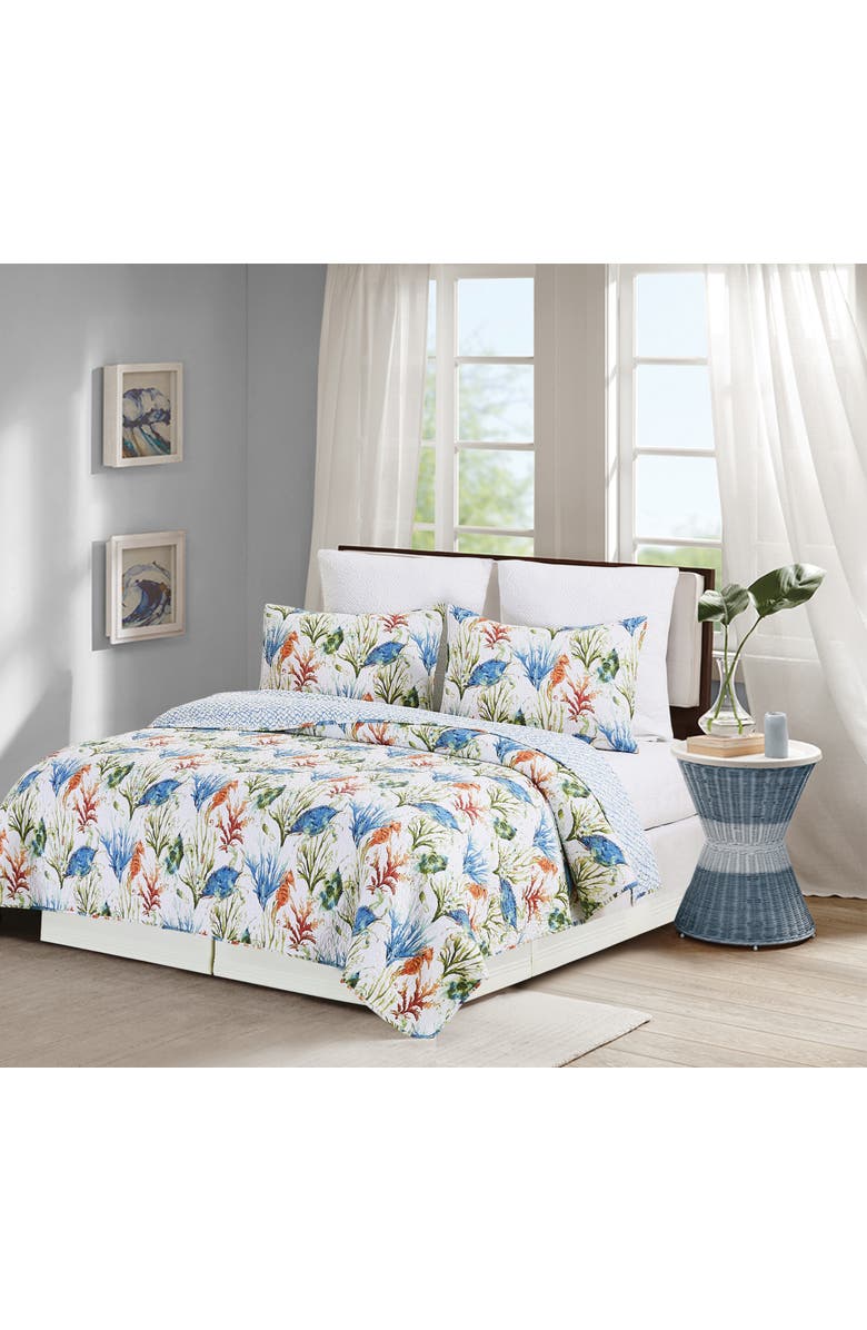 C&F Home Marino Cotton Quilt Set  - Reversible and Machine Washable, Alternate, color, Blue