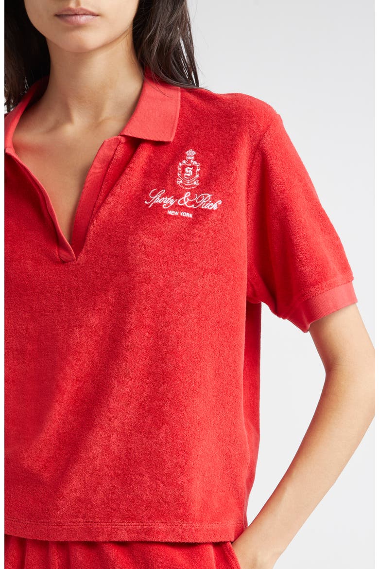 Vendome Cotton Terry Polo, Alternate, color, FIRE RED