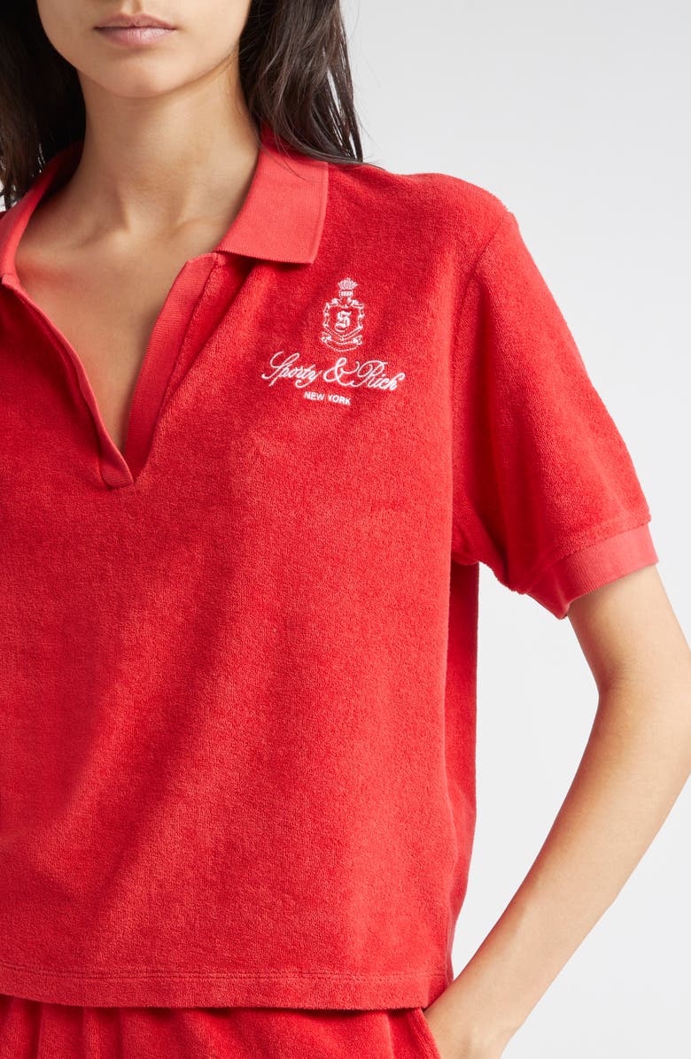 Sporty & Rich Vendome Cotton Terry Polo, Alternate, color,