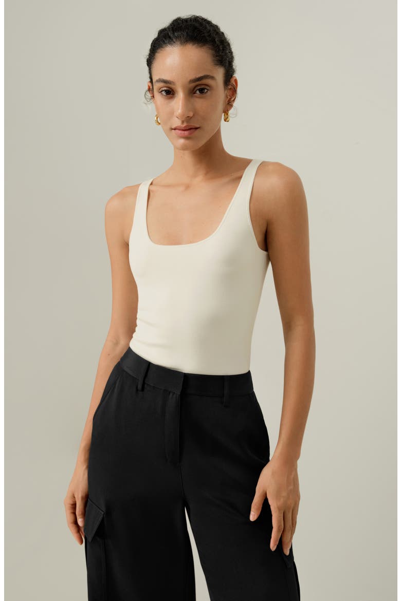 Women's Milano Knit Silk Viscose Tank Top, Alternate, color, White