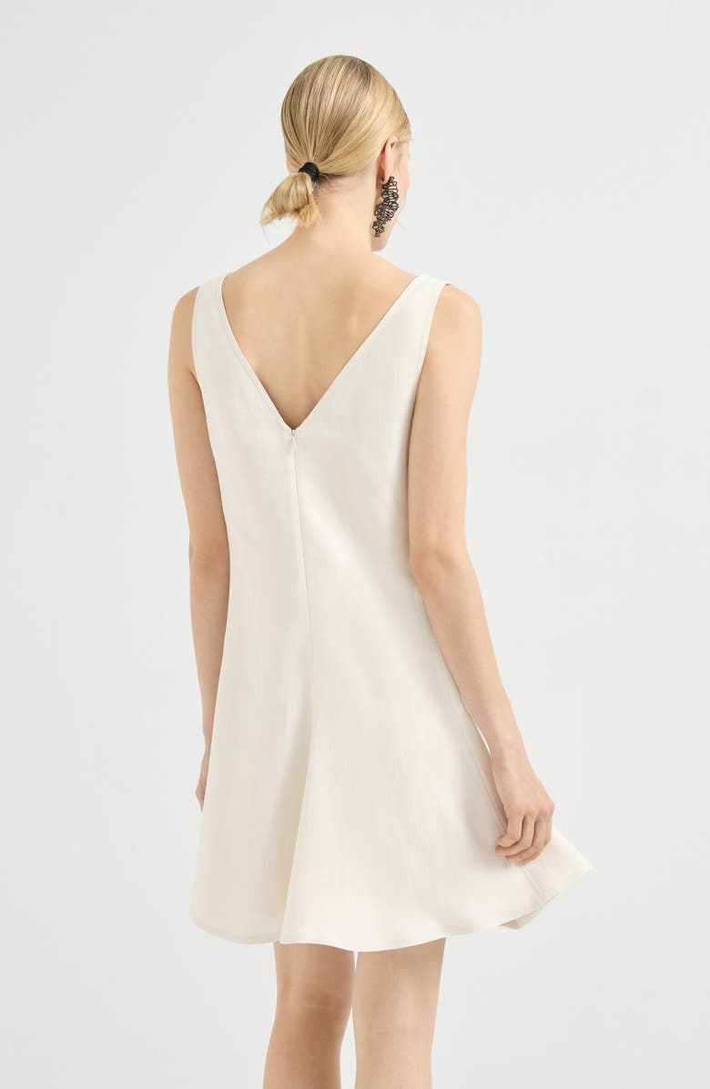 Brunello Cucinelli Fluid twill mini dress, Alternate, color, Ivory