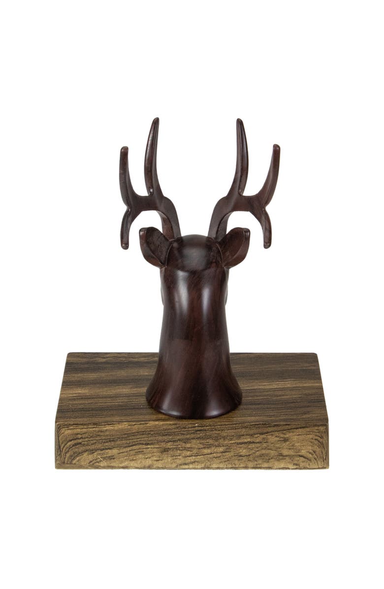 Northlight 7.5" Brown Marbled Buck Deer Head Christmas Stocking Holder, Alternate, color, Brown