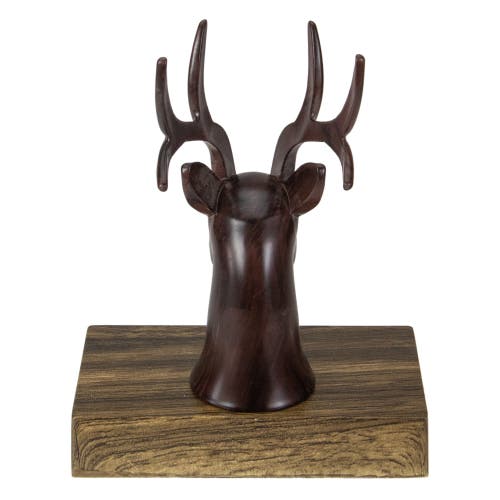 Northlight 7.5" Brown Marbled Buck Deer Head Christmas Stocking Holder In Brown