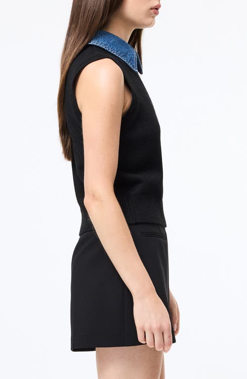 French Connection Ellie Collared Sweater Vest In Black