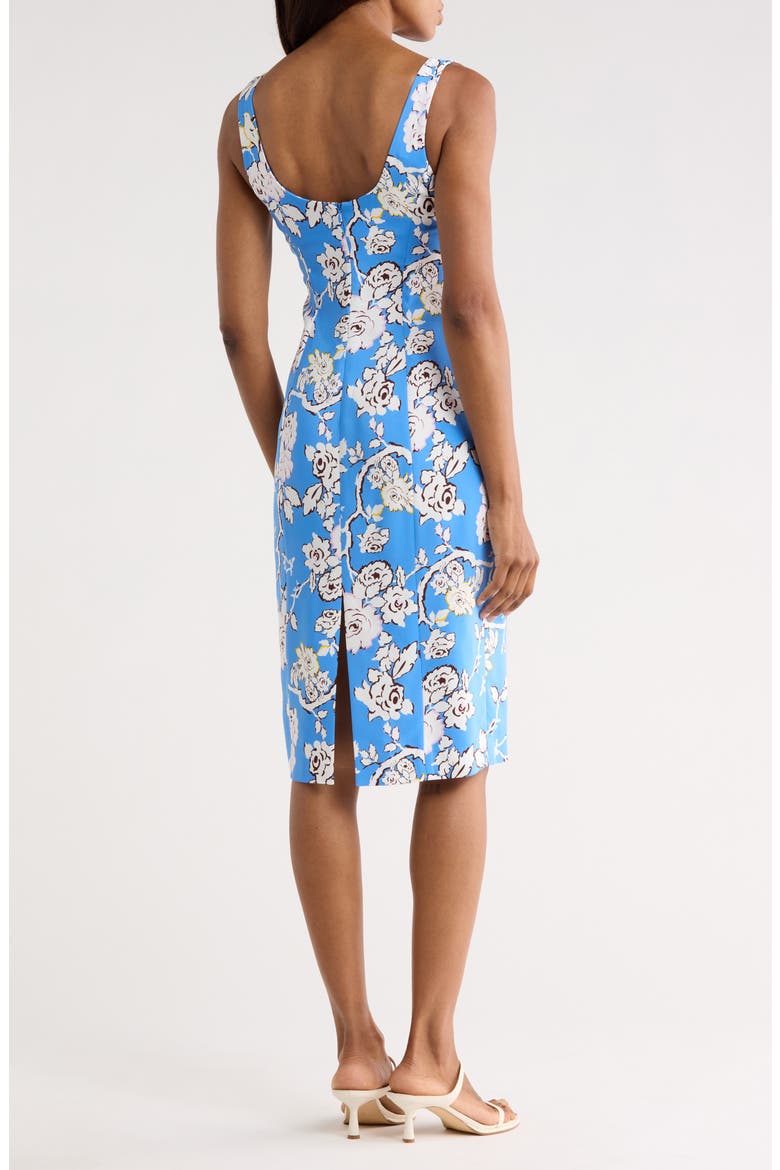 Socrates Floral Sleeveless Sheath Dress, Alternate, color, CHINA VINE MEDIUM BLUE
