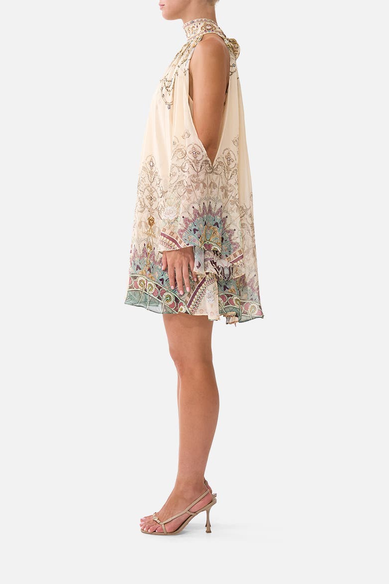 Cold Shoulder Short Dress, Alternate, color, A Meeting Of Masterpieces