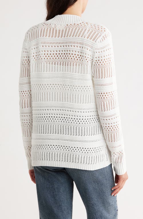 Cyrus Open Stitch Cardigan In White