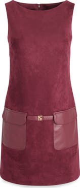 BCBG Sleeveless Faux Suede Minidress
