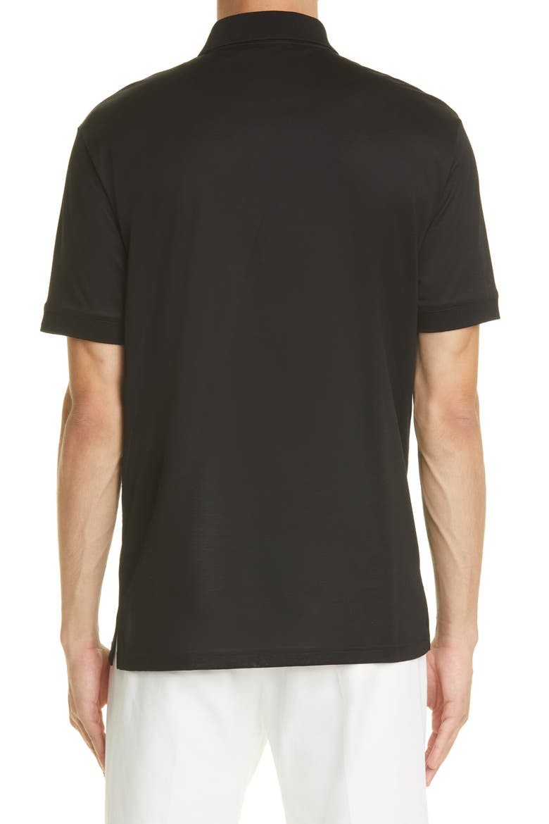 Alexander McQueen Men's Skull Embellished Polo, Alternate, color, BLACK