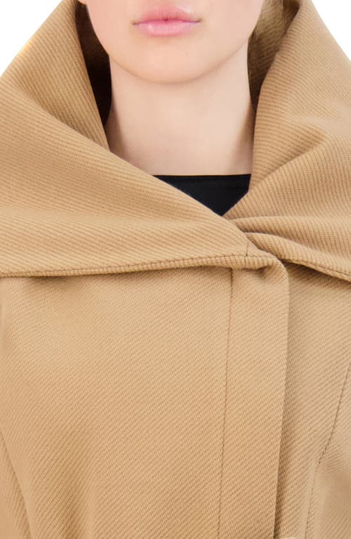 Cole Haan Twill Belted Coat In Brown
