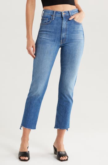 Mother Rider Step Fray Hem Ankle Jeans