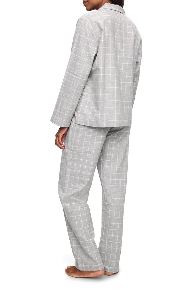 Eberjey Plaid Cotton Flannel Pajamas, Alternate, color, Wintercheck Heather Grey