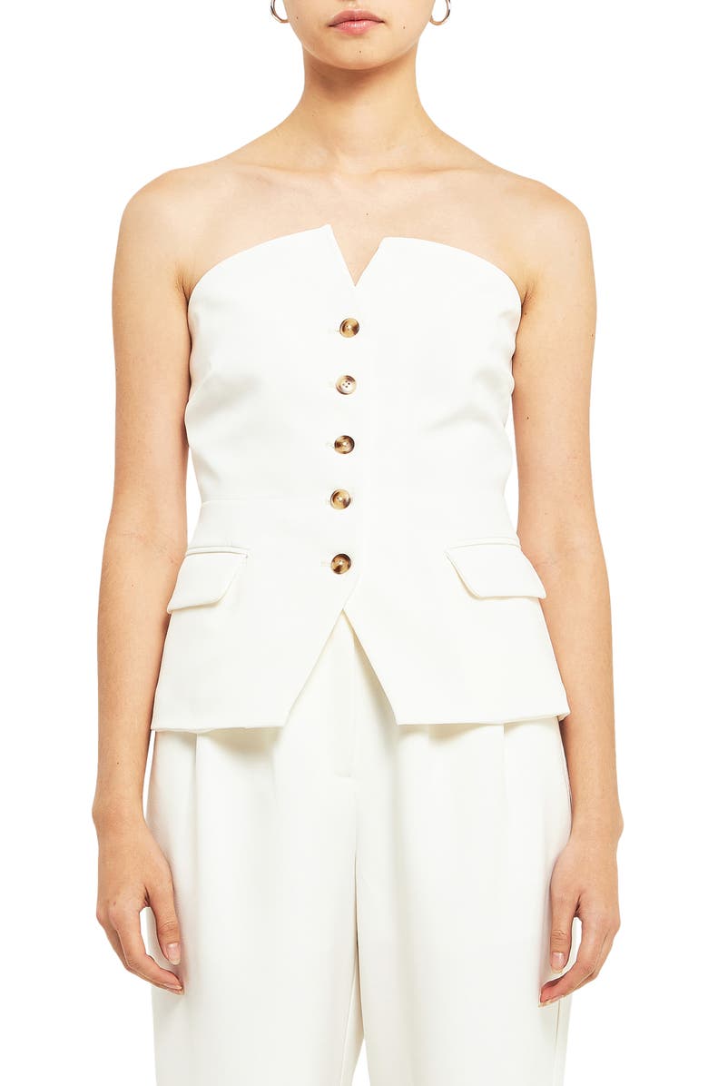 Grey Lab Strapless Bustier Vest, Main, color, 