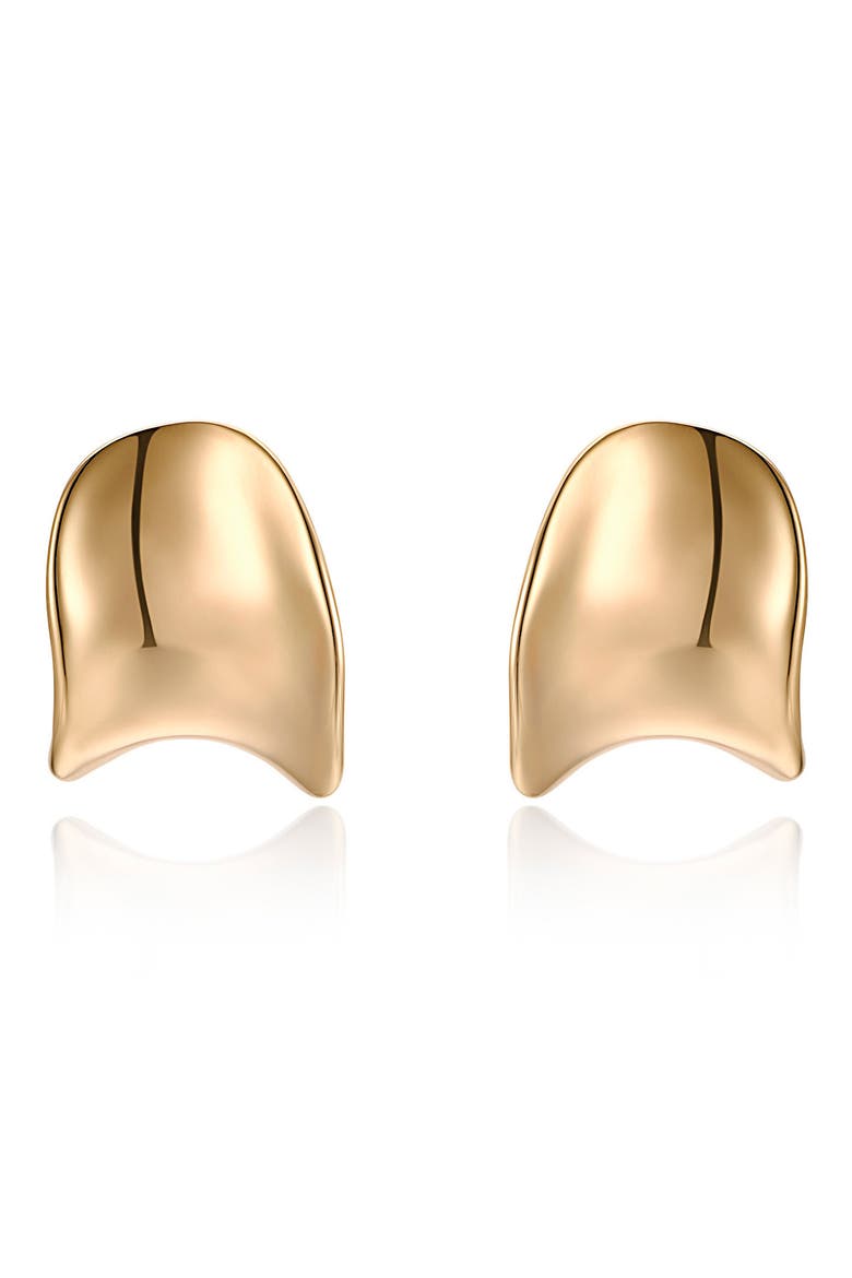 Curved Stud Earrings, Main, color, GOLD