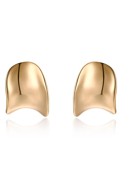 Ettika 18k Gold Plated Curved Stud Earrings In Gold