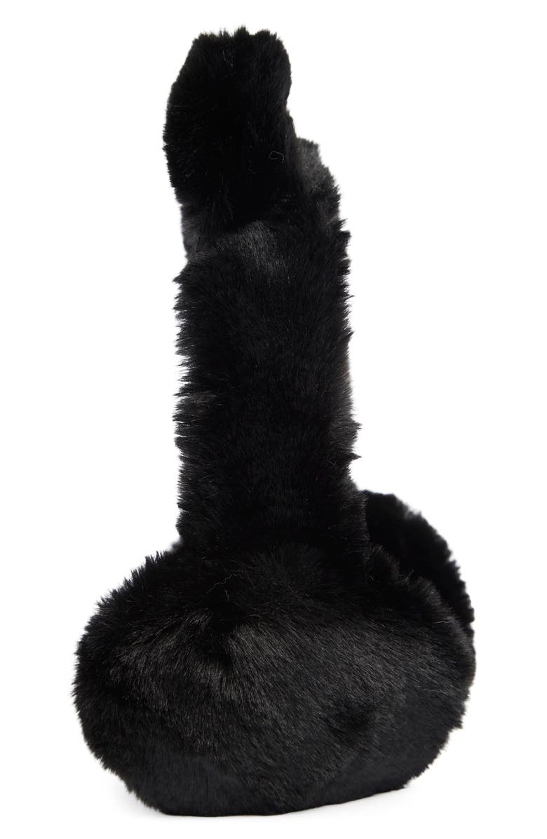 UGG<sup>®</sup> Kids' Faux Fur Earmuffs with Ears, Alternate, color, Black