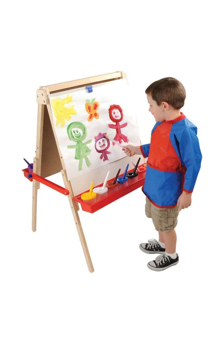 Kaplan Early Learning Company Floor Style Adjustable Height Art Easel, Alternate, color, Beige
