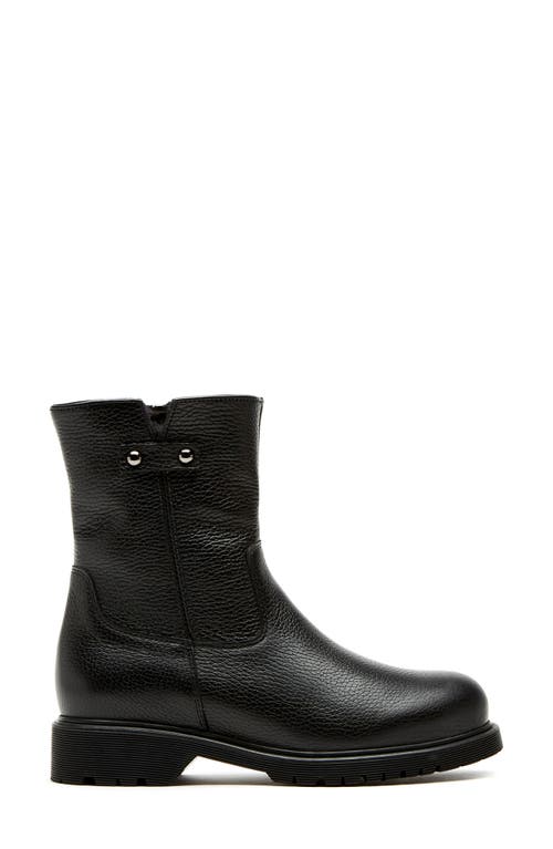 La Canadienne Hogan Shearling-lined Pebbled Leather Booties In Black