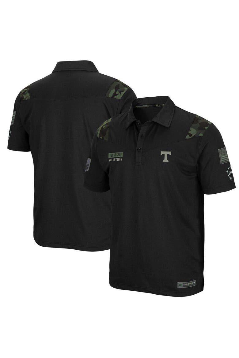 Men's Colosseum Black Tennessee Volunteers OHT Military Appreciation Sierra Polo, Main, color, Black