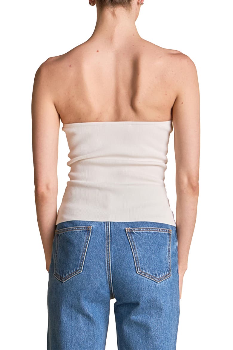 Strapless Knit Top, Alternate, color, WHITE