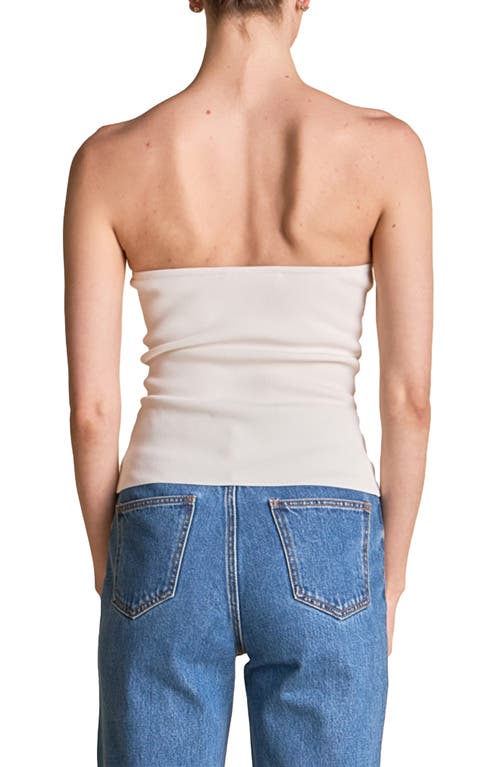 Endless Rose Strapless Knit Top In White