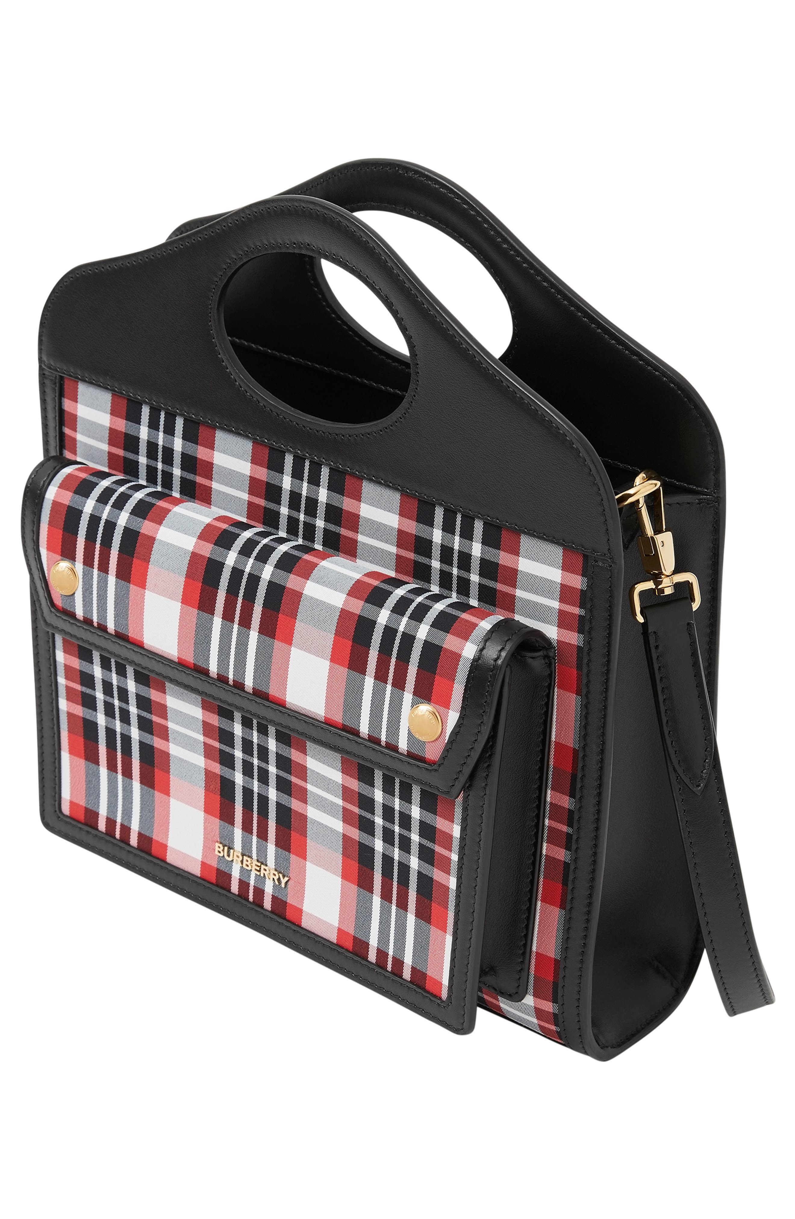Mini Olympia Tartan Pocket Crossbody Bag, Alternate, color, RED/ WHITE