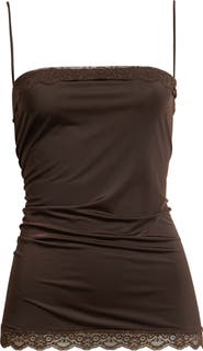 MANGO Gama Stretch Lace Trim Camisole