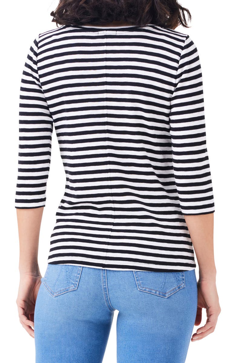 NZT by NIC+ZOE Stripe Bateau Neck Cotton Blend Top, Alternate, color, 