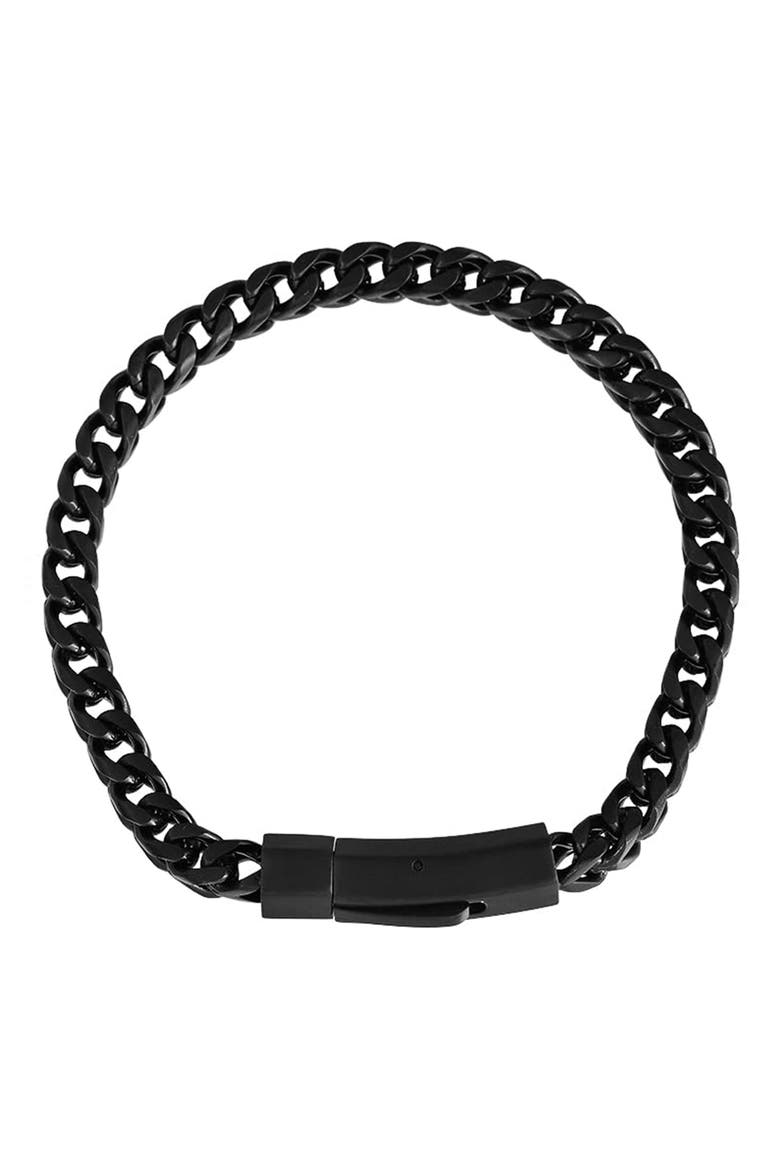 Franco Chain Bracelet, Alternate, color, BLACK