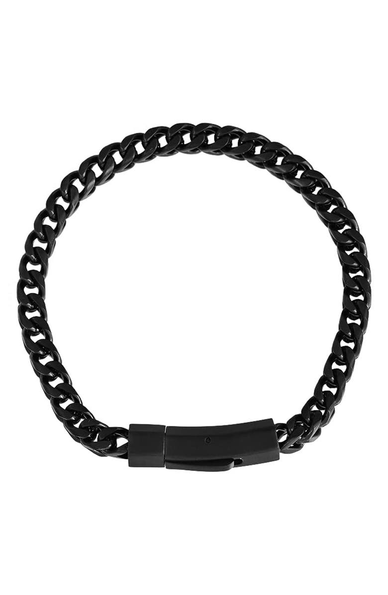 GEOFFREY BEENE Franco Chain Bracelet, Alternate, color, Black