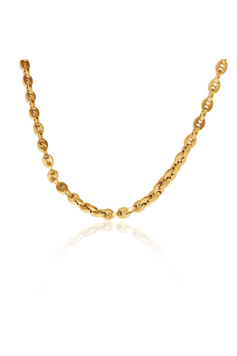 Men's Gold-Tone Link 22'' Chain Necklace, Polished Finish, Main, color, Metallic Gold