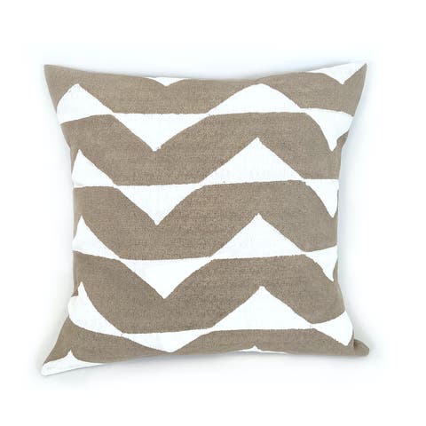 Sadza Triangles Pillow Cover - Savanna Beige 18"