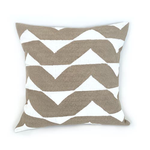 Mbare Sadza Triangles Pillow Cover In Beige