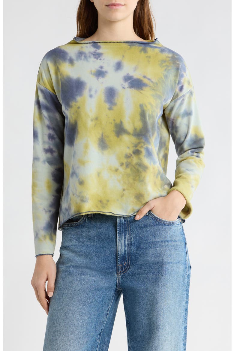 Tie Dye Boat Neck Sweater, Main, color, BLUE SPLASH