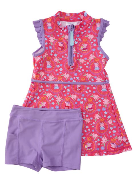 Peppa Pig Active Sleeveless Zip Ruffle Sleeve Dress & Bike Short Set (toddler, Little Kid)