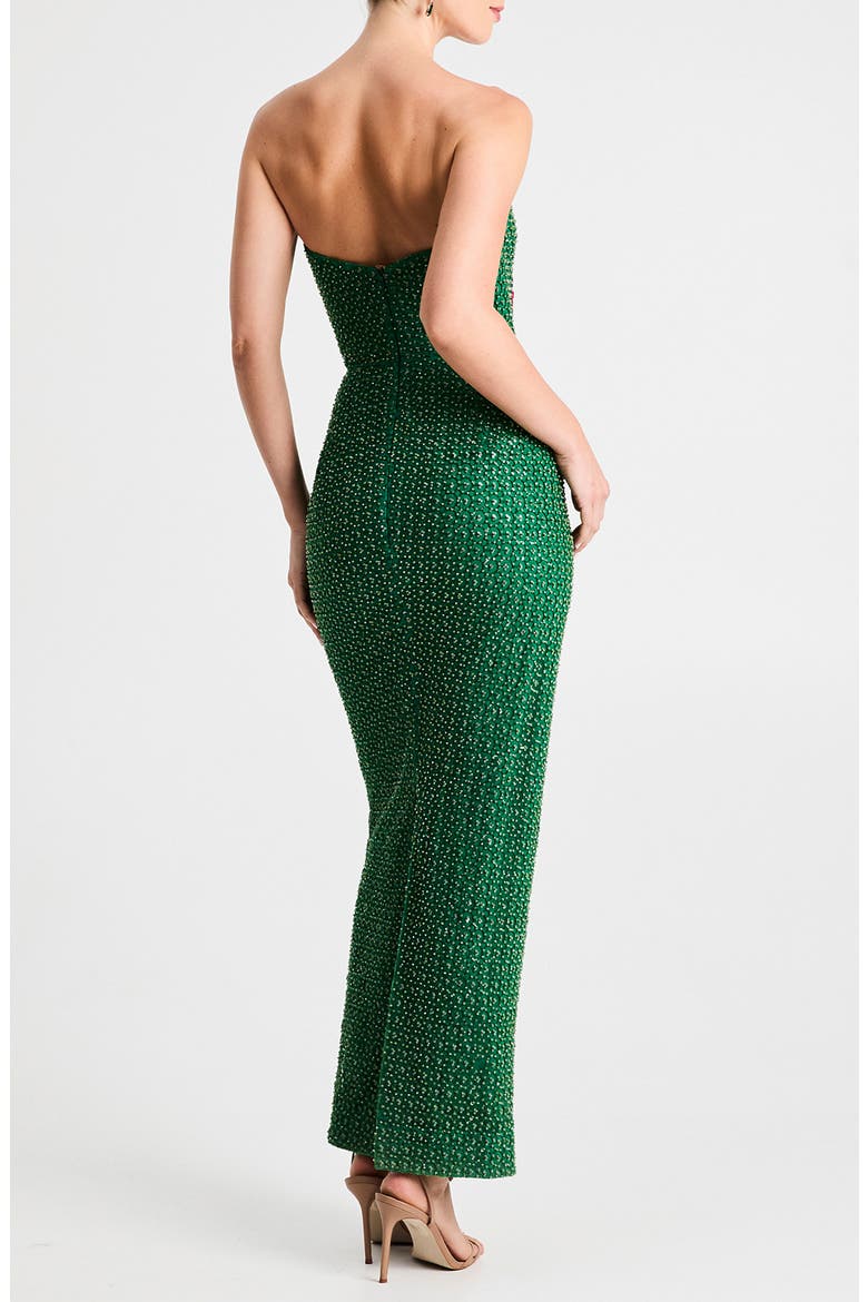 Silvia Floral Sequin Strapless Cocktail Dress, Alternate, color, FOREST GREEN