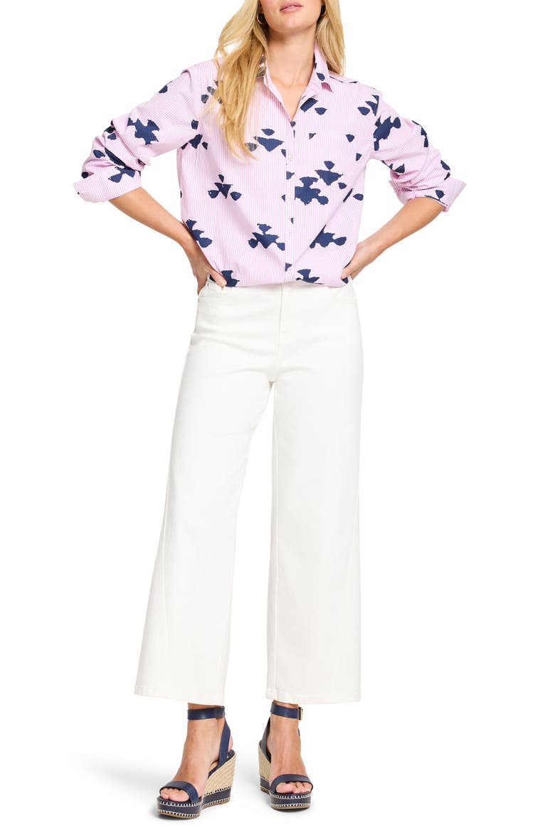 Stamped Stripe Stretch Cotton Button-Up Shirt, Alternate, color, PINK MULTI