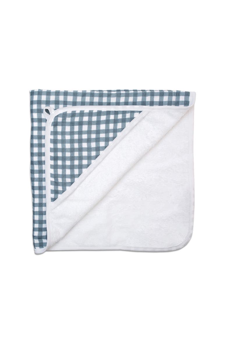 Hooded Towel, Main, color, Navy Gingham