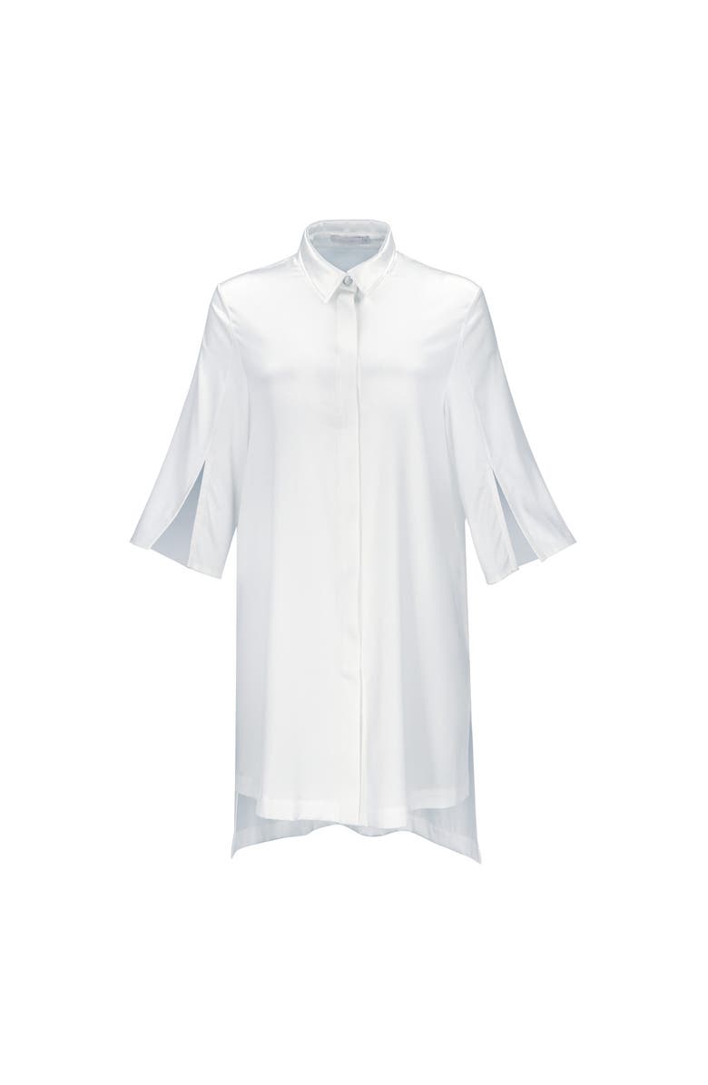 Alas Silk Long Shirt Dress, Alternate, color, Milk White