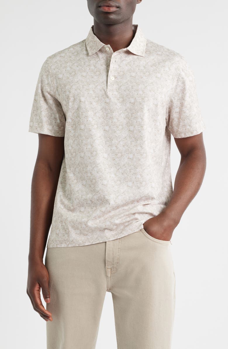 Bugatchi Victor OoohCotton<sup>®</sup> Floral Polo, Main, color, Sand