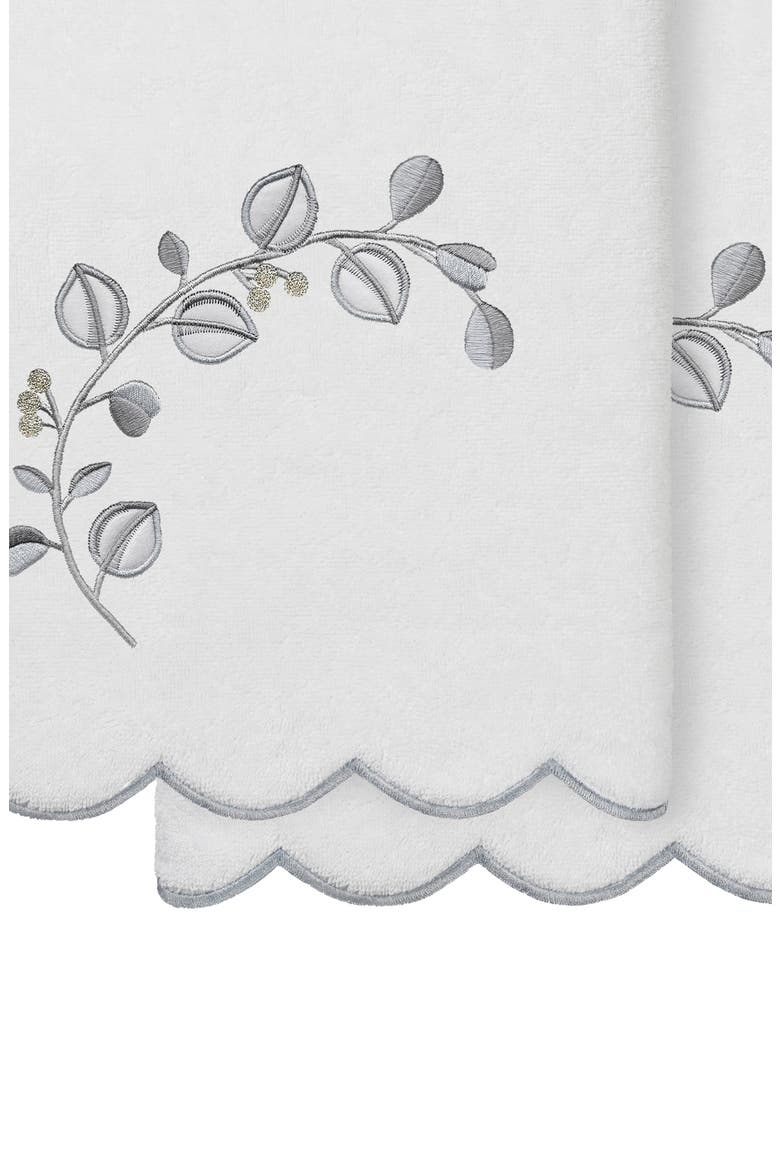2-Piece Wild Branch Turkish Cotton Bath Towel Set, Alternate, color, WHITE/ GRAY