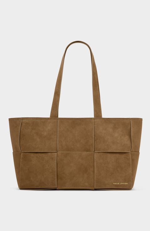 Taya Hand Woven Suedette Tote Bag