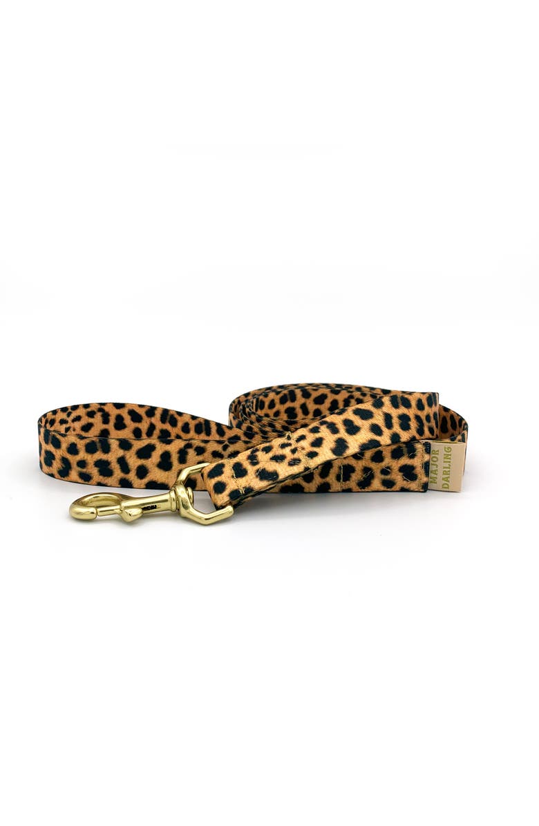 Major Darling Leopard Print Dog Leash, Main, color, Leopard - Xs