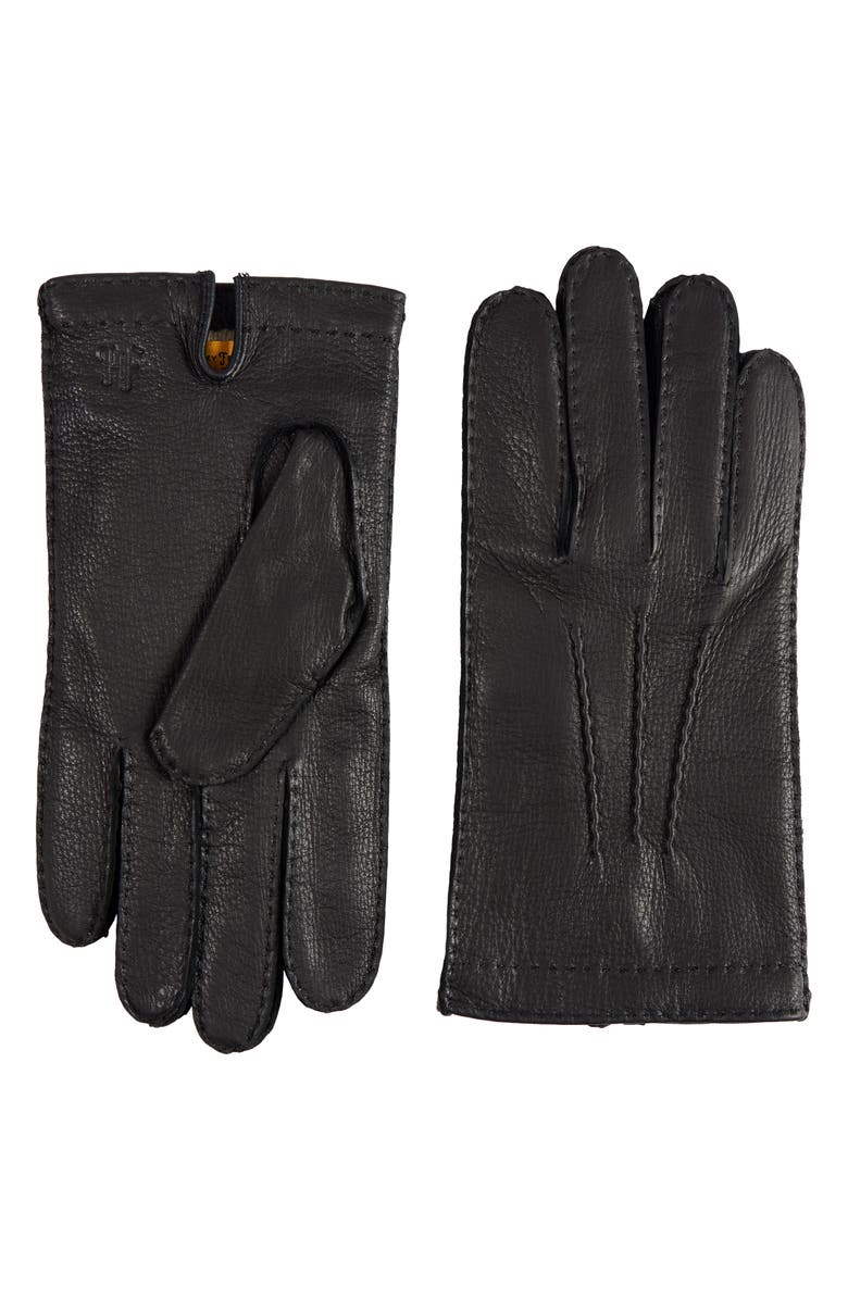 Hickey Freeman Cashmere Lined Leather Gloves, Main, color, 