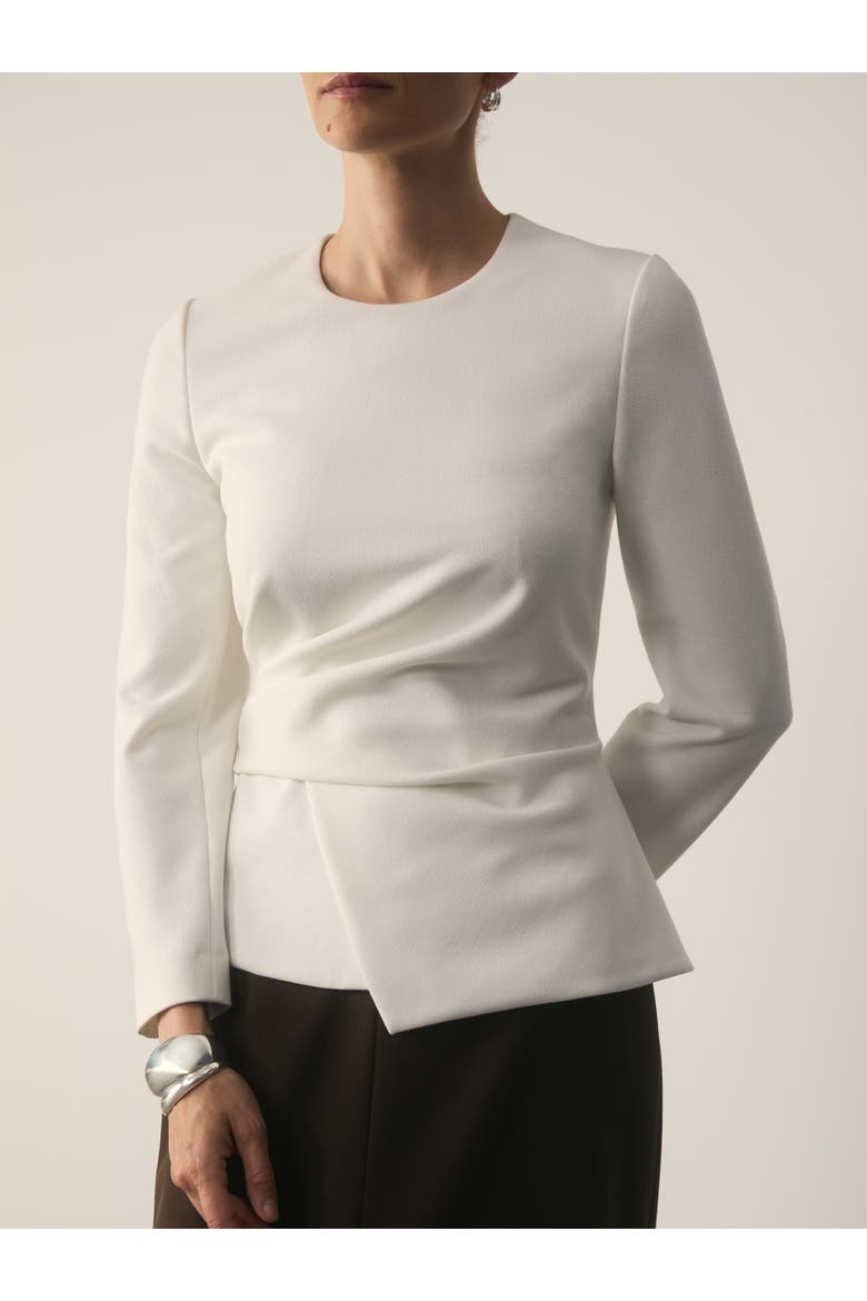 Malone Sculpt Stretch Crepe Top, Alternate, color, White