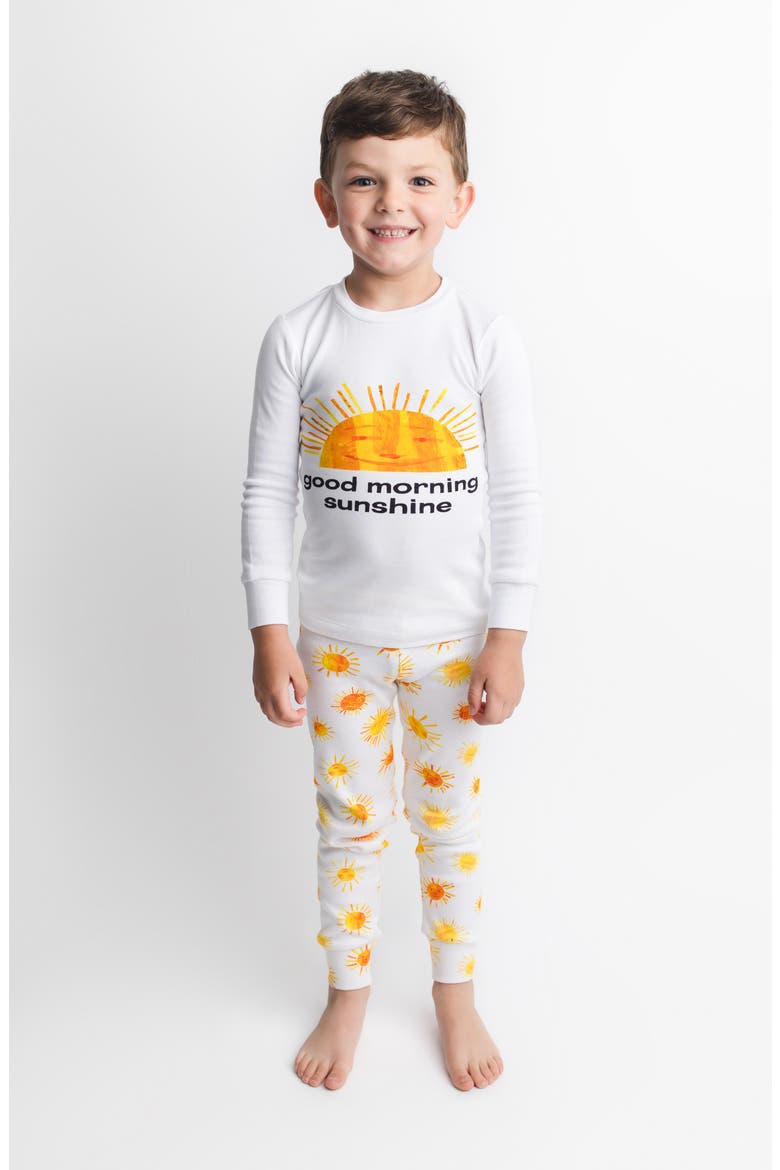 x 'The Very Hungry Caterpillar™' Kids' Fitted Organic Cotton Two-Piece Pajamas, Alternate, color, SUNNY DAY